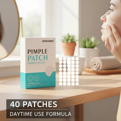 40pcs Day + 12pcs Night Transparent Circle Acne Patches, Covers Spots, Conceals Blemishes, Skin Cleaning Stickers for Fac BlemishLess