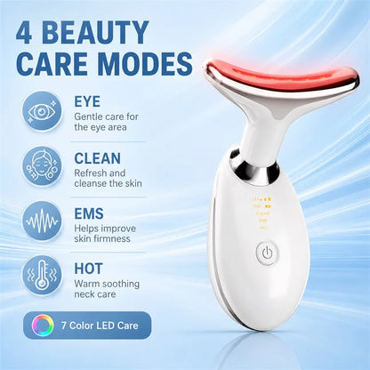 Multifunctioanal Facial Lifting Device Face Neck Massager Skin Tighten Device Led Photon Therapy Anti Wrinkle Double Chin Remove BlemishLess
