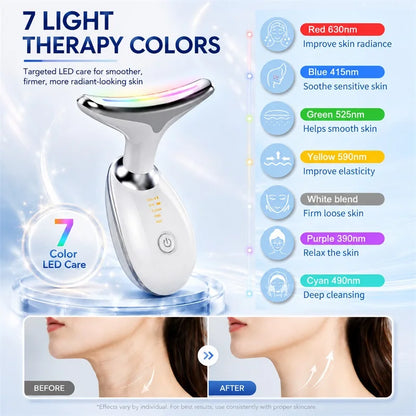 Multifunctioanal Facial Lifting Device Face Neck Massager Skin Tighten Device Led Photon Therapy Anti Wrinkle Double Chin Remove BlemishLess