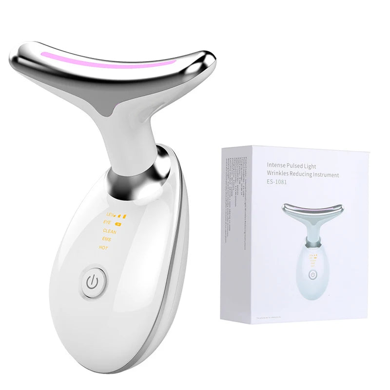 Multifunctioanal Facial Lifting Device Face Neck Massager Skin Tighten Device Led Photon Therapy Anti Wrinkle Double Chin Remove BlemishLess