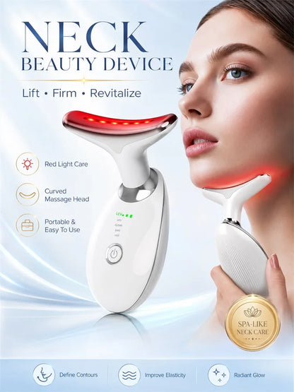 Multifunctioanal Facial Lifting Device Face Neck Massager Skin Tighten Device Led Photon Therapy Anti Wrinkle Double Chin Remove BlemishLess